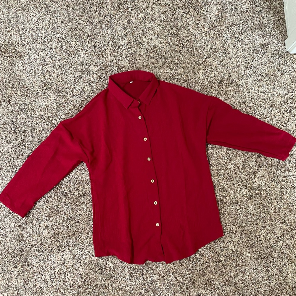 Red Button-Up Shirt